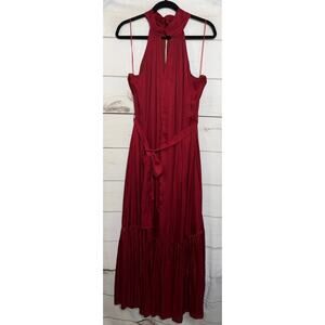 Banana Republic NWT XL‎ Wine Maxi Drs Sleeveless High Neck Festive Holiday Party
